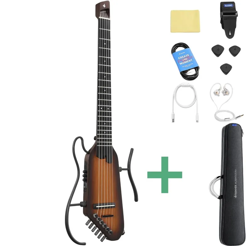 Donner HUSH-C silent spansk gitarr sunburst