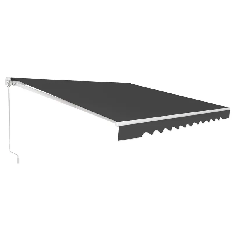 Infällbar balkongmarkis - 400×250 cm, Grå, Solskydd
