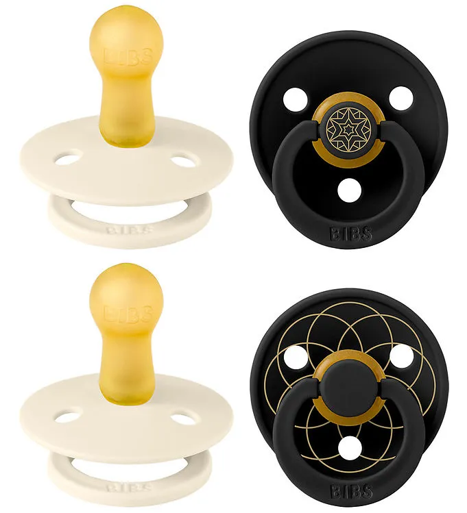 BIBS Studio Colour Noor & Layl Latex Size 2 Ivory Gold Black Gold 4-pack