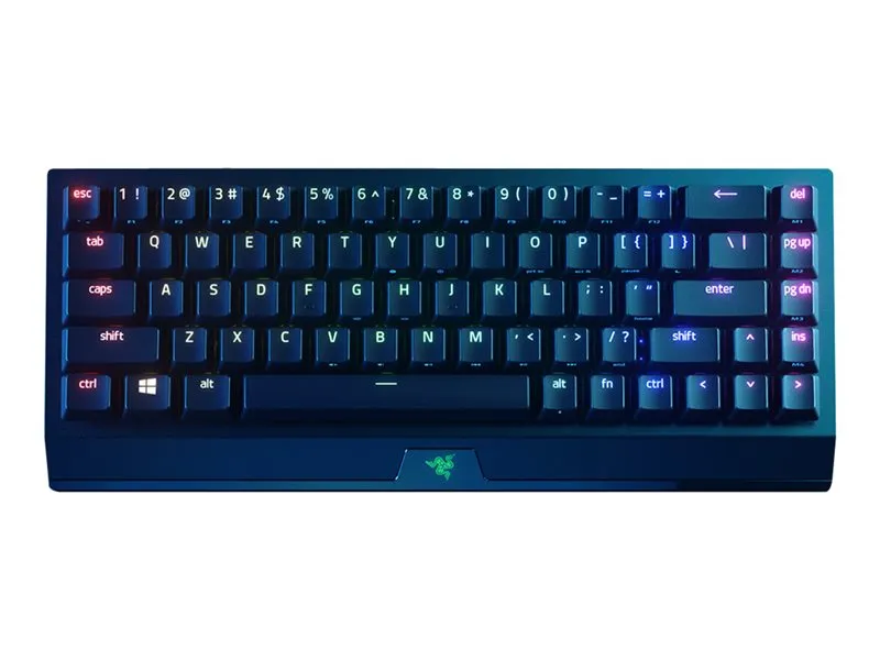Razer BlackWidow V3 Mini HyperSpeed – Tangentbord – bakgrundsbelyst – trådlös – USB-C, 2.4 GHz, Bluetooth – QWERTY – amerikansk – tangentbrytare: Razer Yellow