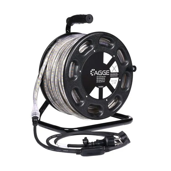 LED-list / Arbetsbelysning AGGE 230V – 1500 lm/m, 25 m – Rulle, LED-list med nätsladd (3000K)