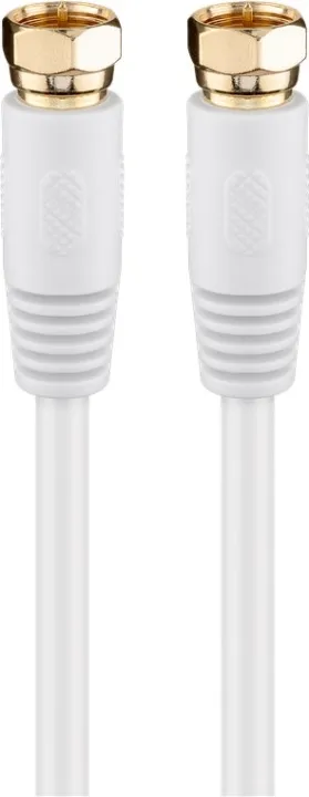 Goobay SAT-antennkabel (80 dB), dubbelskärmad guldpläterad, F-plugg > F-plugg (helt avskärmad), 2.5 m