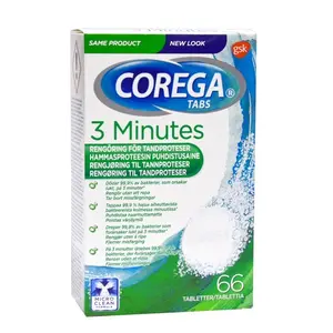 Corega Tabs 3 Minutes Protesrengöring 66 tabletter