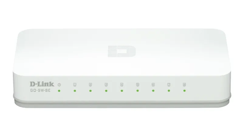D-Link Fast Ethernet Easy Desktop Switch, 8-port 10/100 Mbps, vit