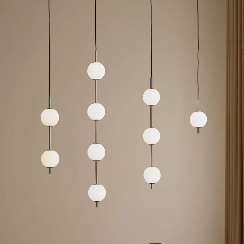 Audrey LED-hänglampa, stålfärgad, 4 lampor, Ø 12 cm - UMAGE - Vardagsrum - Design - Metall - Med flera ljuskällor
