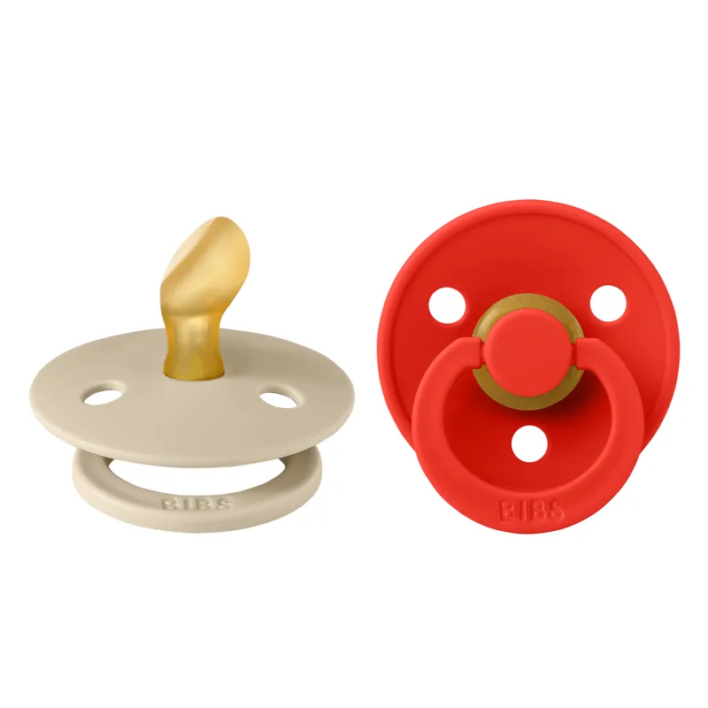 BIBS Colour Napp 2-Pack Latex Stl 1 Anatomisk, Vanilla/Candy Apple