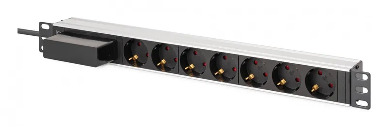 DIGITUS - power strip - aluminum with circuit breaker - 4000 Wh