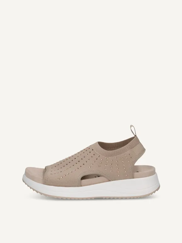 CAPRICE Sandal, beige, made of Textiles without heel, Size 36