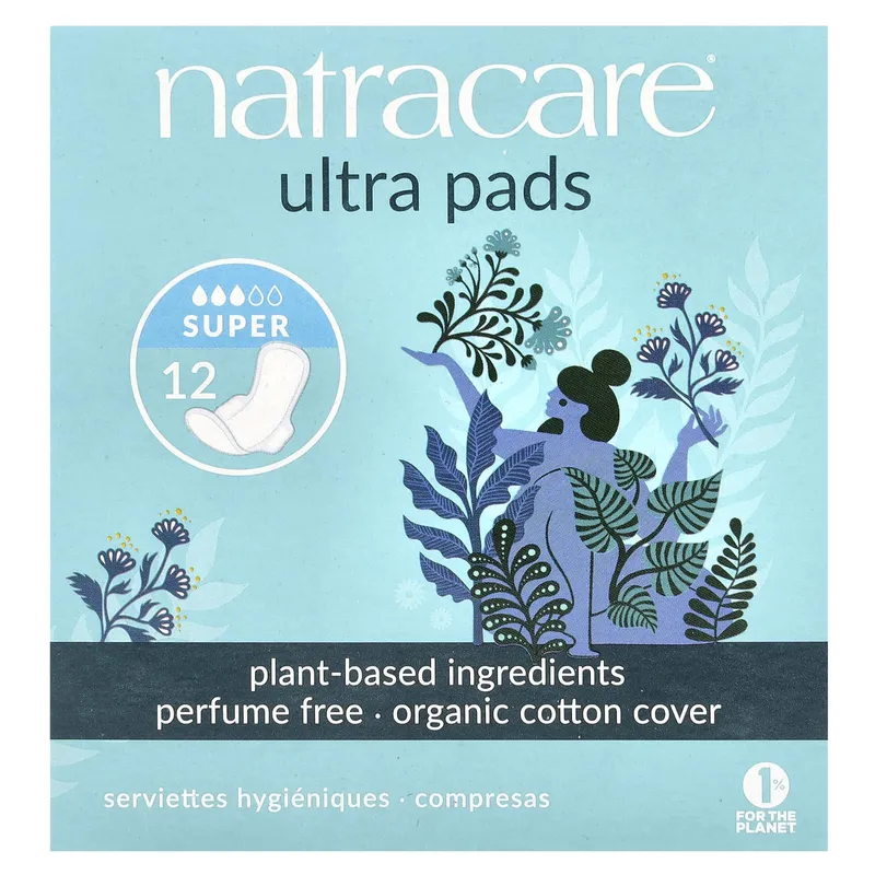 Natracare Ekologiska Bindor Ultra Super med vingar, 12 st