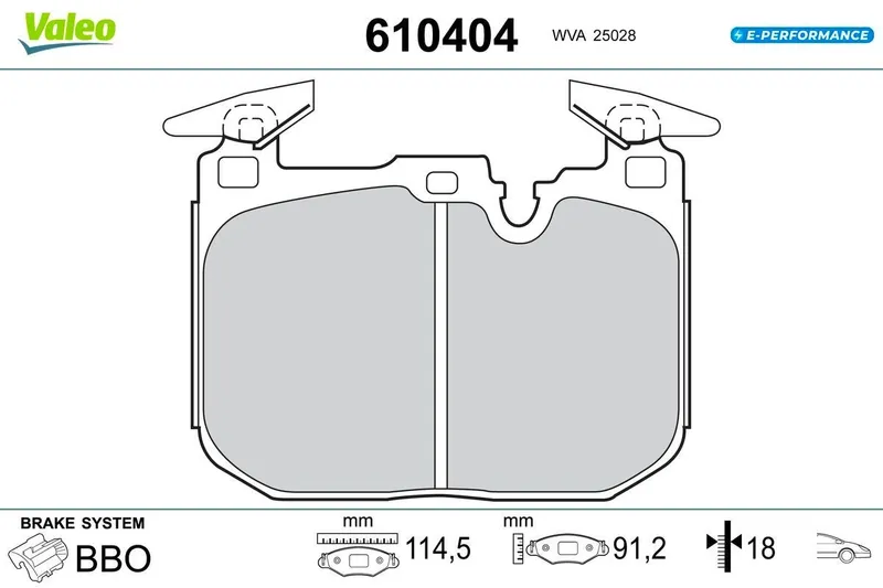 Bromsbelägg VALEO 610404