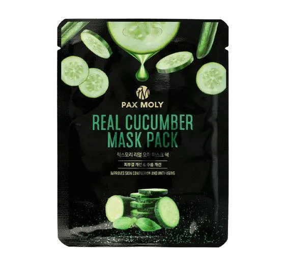 Pax Moly Real Cucumber Mask Pack 25ml – Maska w płachcie odświeżająco – łagodząca z ekstraktem z ogórka