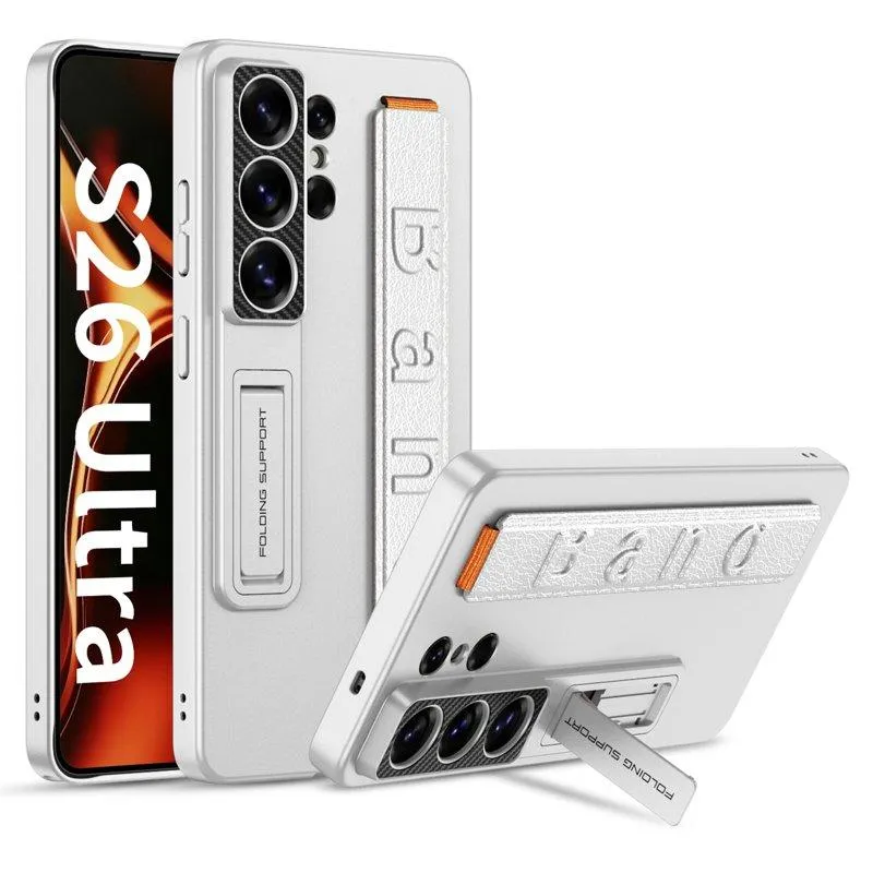 GKK Mobilskal för Samsung Galaxy S26 Ultra PC + TPU Kickstand – Silver
