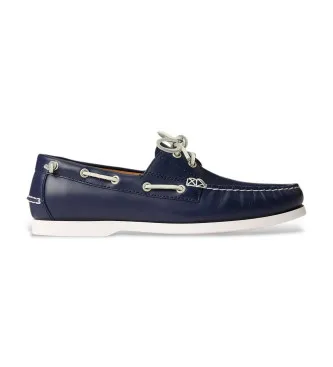 Polo Ralph Lauren för män. 803932995001 Merton Båtskor i läder marinblå (45), Hud, Karta, Nyckelband, Casual, Marino