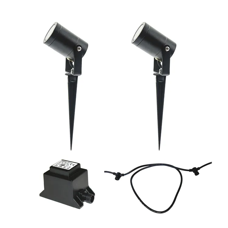 LightsOn Luna Startpaket 2 x Trädgårdsspot Svart