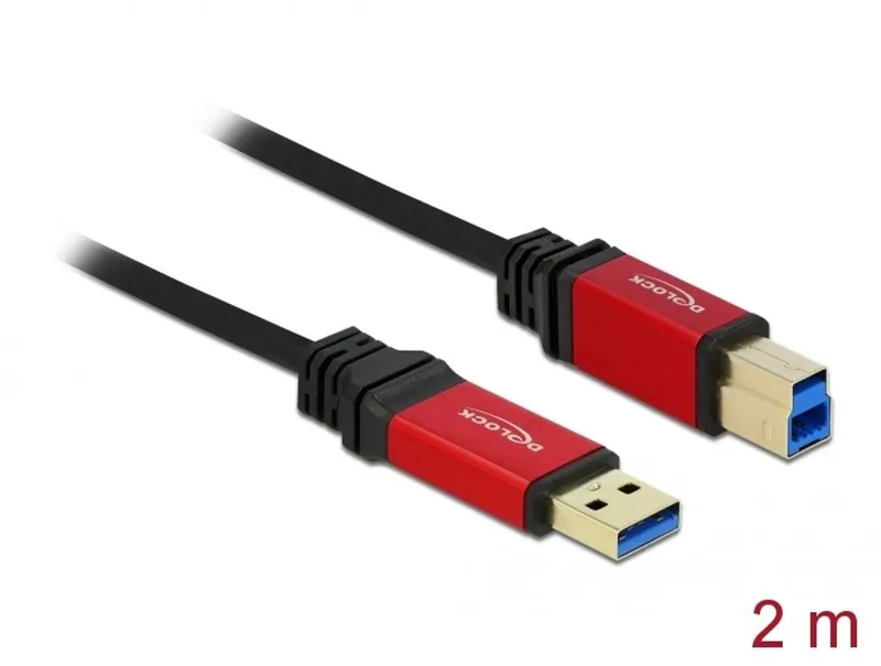Delock USB 5 Gbps-kabel USB-A-hane till USB 5 Gbps USB-B-hane 2m Premium