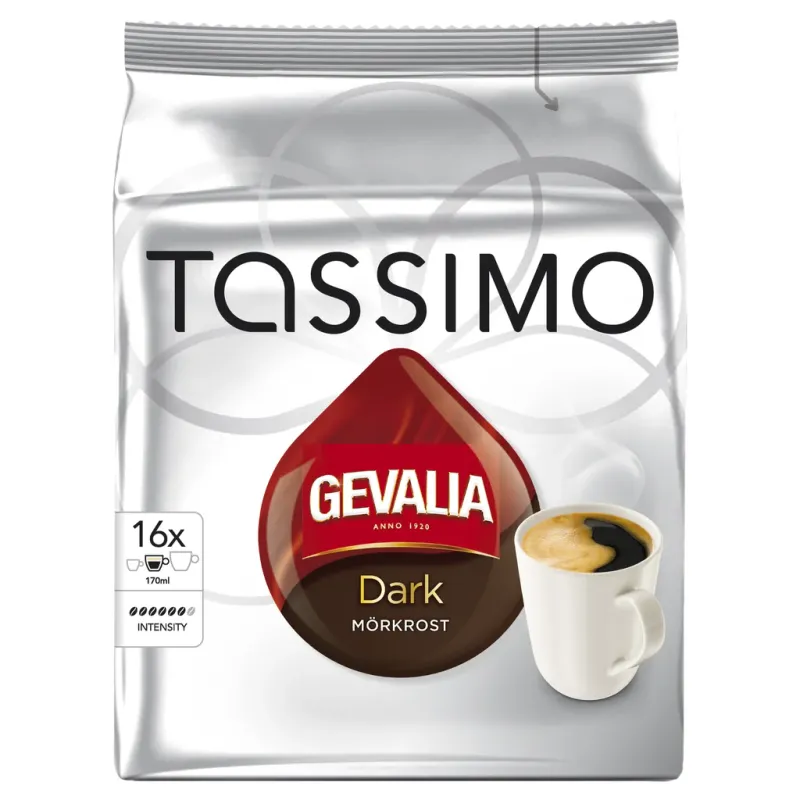 Gevalia Tassimo mörkrost kaffekapslar, 16 port