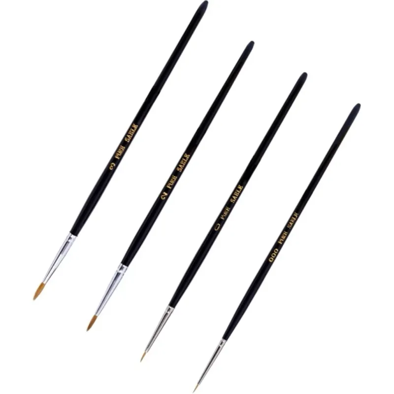 Fine Quality Pure Sable Brush Set - 4 Penslar - PPB2200/S - Model Craft