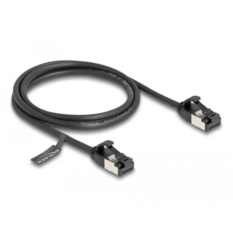 Delock Cat 8.1 U/FTP Flexibel RJ45-kabel, 1m - Svart