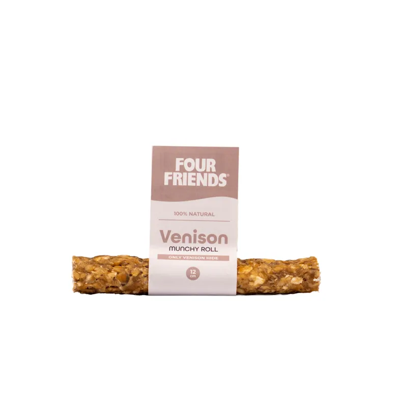 Natural Chews Venison Munchy Roll till Hund - 12 cm