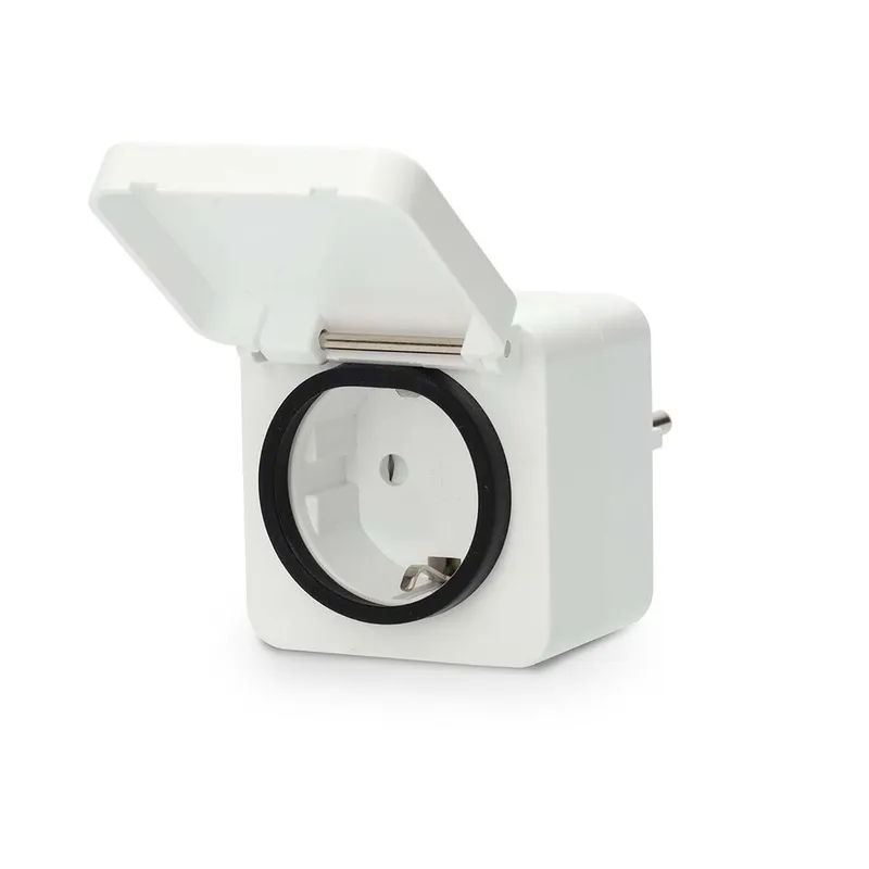 SmartLife Smart Plug | Wi-Fi | IP44 | 3680 W | Kontakt med jordkontakt | -25 - 55 °C | Android™ / IOS | Grå/vit | 1 st
