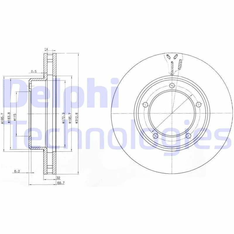 Bromsskiva DELPHI BG3558