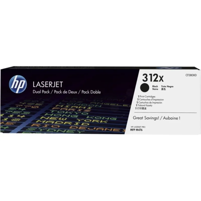 HP CF380XD Tonerkassett (312X) svart (2-pack) 2×4.400 sidor