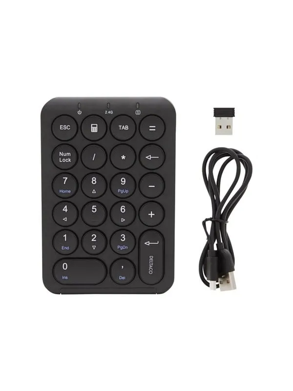 Deltaco Wireless Numbered Keypad Black - Numpad - Svart