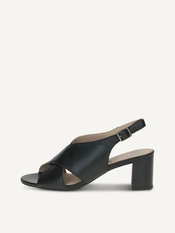 CAPRICE Heeled sandal, black, made of Leather with Block heel, Size 37.5 (#6130)