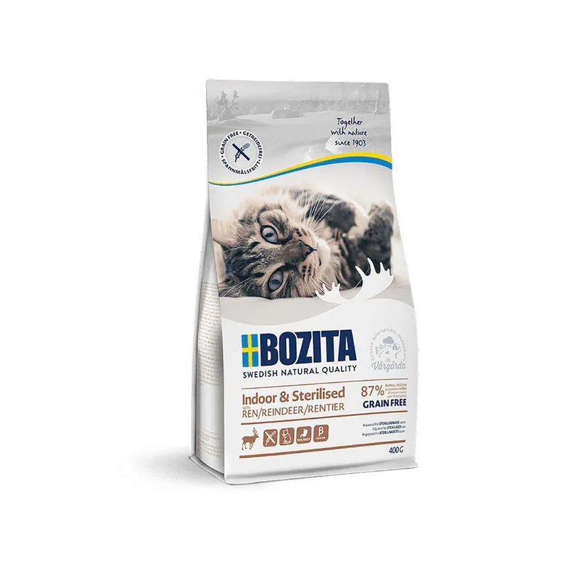 Bozita Indoor & Sterilised Grain Free Reindeer Torrfoder till Katt