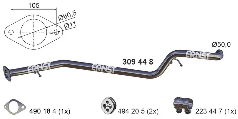 Avgasrör ERNST 309448