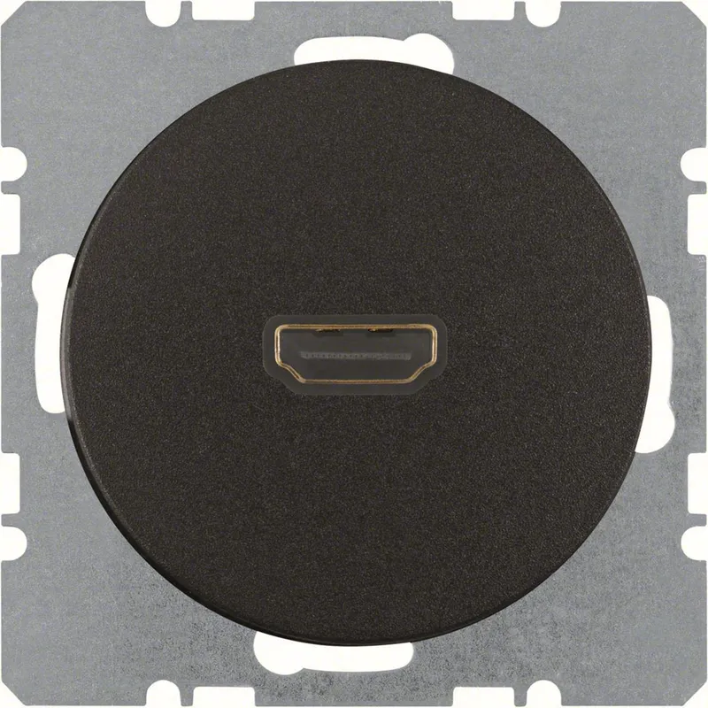 Hager 3315432045 HDMI-uttag R.1/R.3, 90° Svart