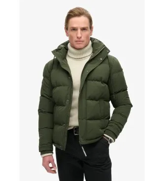 Superdry för män. M5011743A Everest quiltad jacka med huva grön (S), Casual, Återvunnen polyester, Hållbar