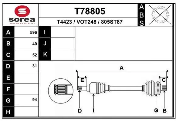 Drivaxel EAI T78805