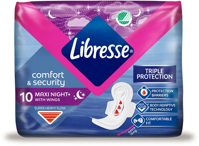 Libresse maxi+ goodnight wing 10 st 10 st