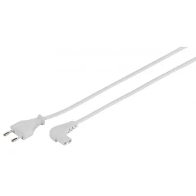 Vivanco Vinklad nätkabel Euro – C7 ”8”, 3 meter, vit