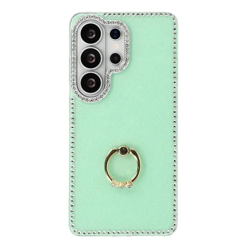 Mobilskal för Samsung Galaxy S26 Ultra Ring Kickstand Plast Glittrande Ljusgrön