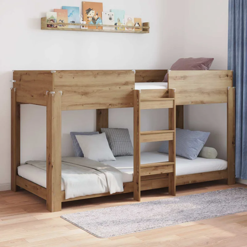 vidaXL Køyeseng for Barn Artisan Eik 90 x 190 cm Konstruert tre