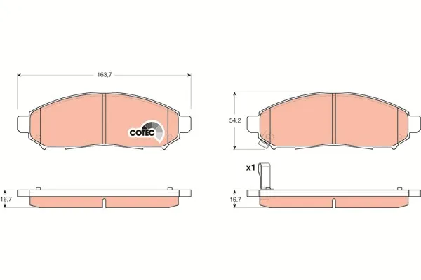 TRW GDB3404 Bromsbelägg