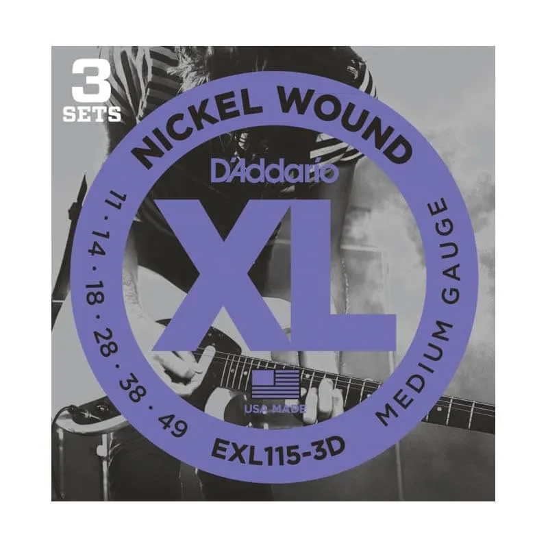 D’Addario EXL115-3D elgitarrsträngar, 011-049 (3 set)
