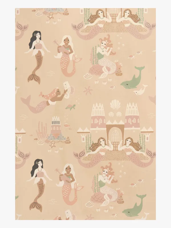Majvillan Tapet Mermaid Reef, Sandy Beige