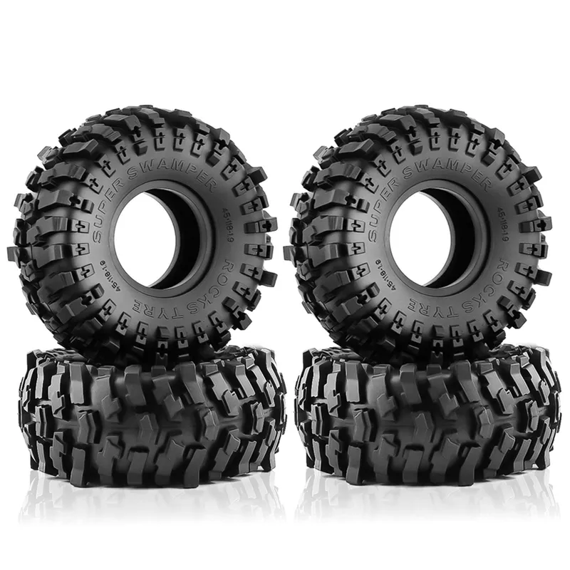 Fjärrkontroll Crawler Gummi bildäck 1,9 tum 118*45 mm 4st Ersättning för Trax4 Axial Scx10 svart