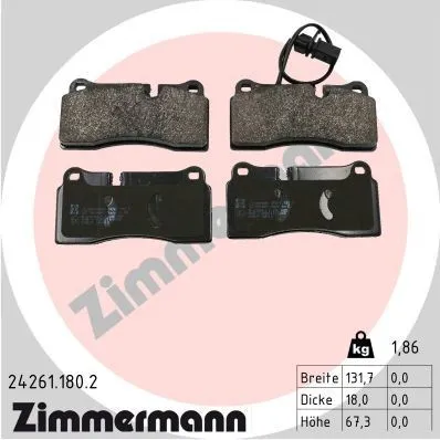 Bromsbelägg ZIMMERMANN 24261.180.2