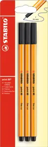 Fineliner Point 88 Svart 3-pack STABILO