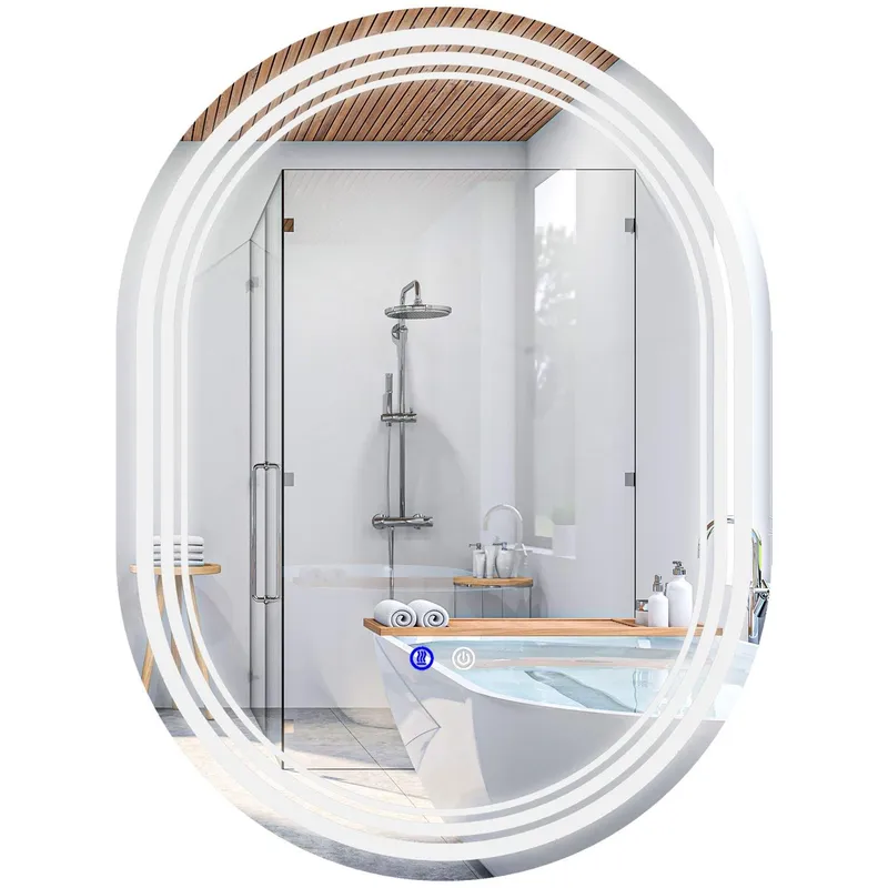 LED Badrumsspegel 70x50cm, Touch, Anti-Dim