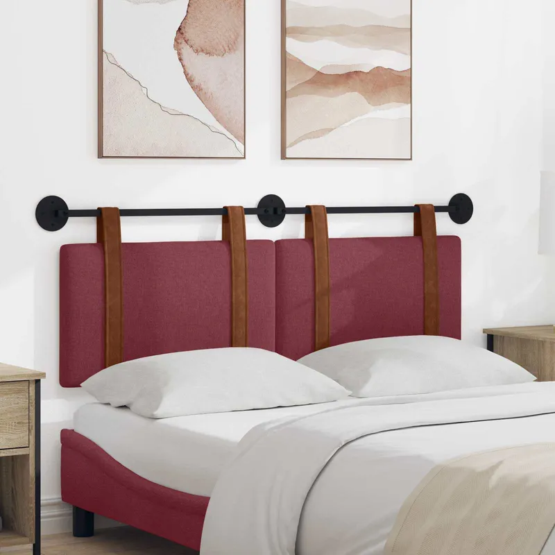 vidaXL Hängande Huvudgavel Enfärgad Vinröd 150 x 55 x 5 cm Antik PU