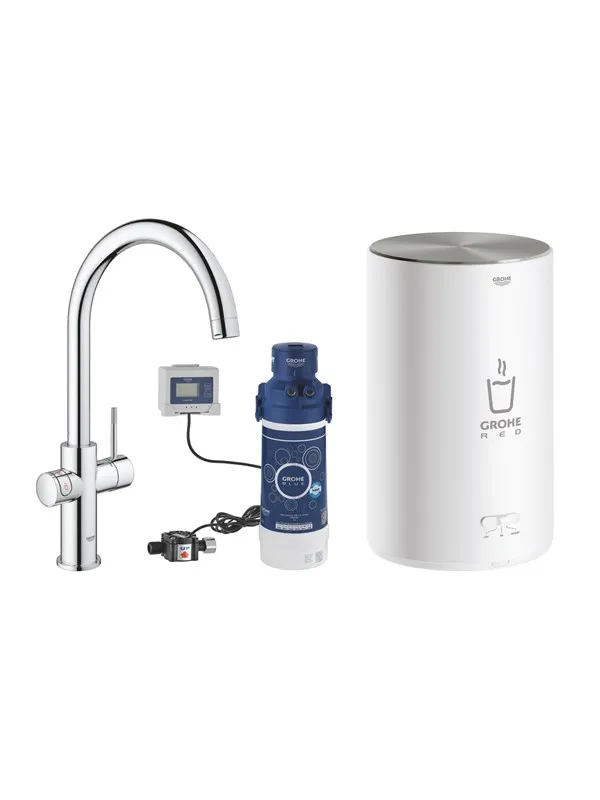 Grohe GROHE Red Duo, Integrerad vattenkokare och M-size varmvattenberedare, Krom