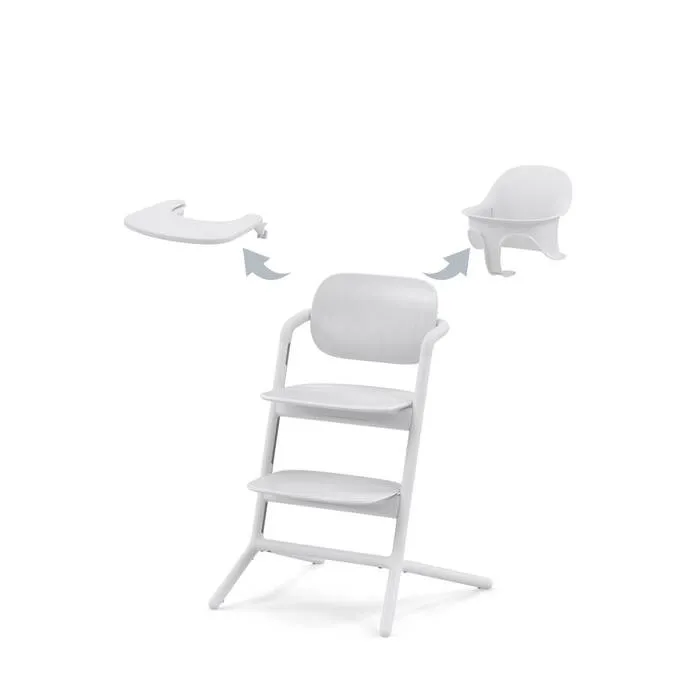 Cybex Lemo 3-in-1 Barnmatstol inkl. Babyset och Bricka, All White
