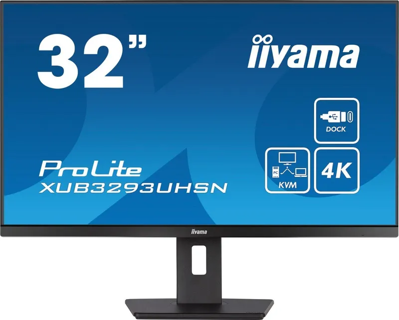32″ iiyama XUB3293UHSN-B5 - 3840×2160 (4K) - 60Hz - IPS - 65W USB-C - KVM switch