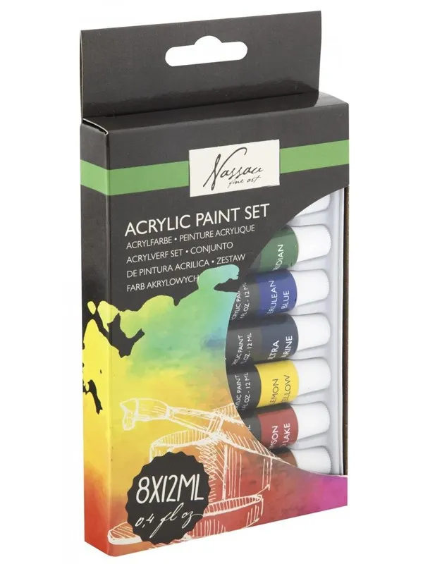 Creative Craft Group Acrylic paint 8 tubes 12ml in gift box