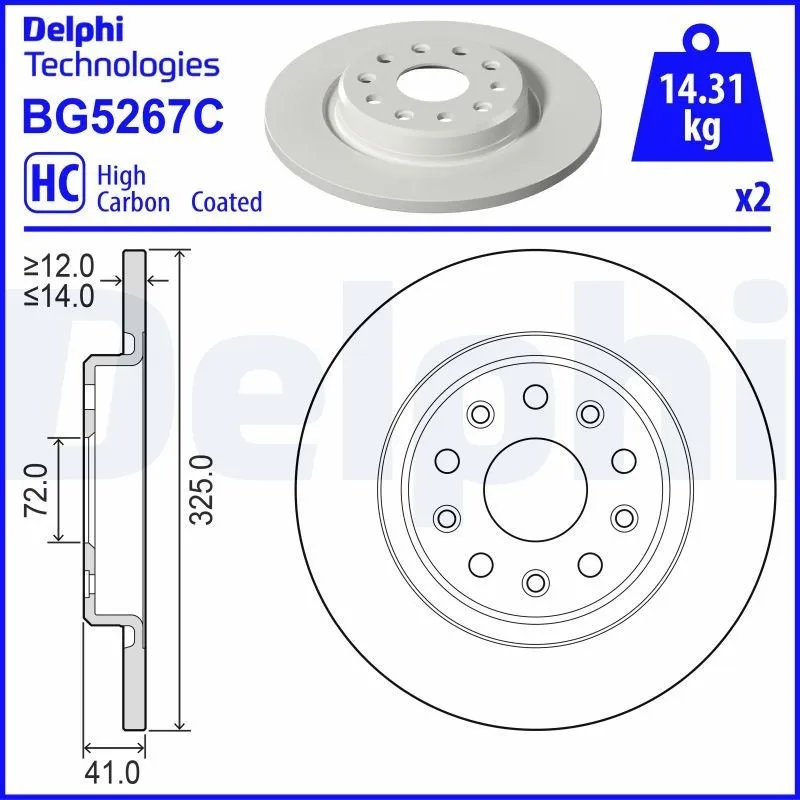 Bromsskiva DELPHI BG5267C
